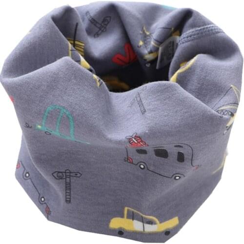 New 2021 Spring Autumn Girls Cotton Scarf Cartoon Children Scarf Boys Girls O Ring Scarf Lovely Kids Collar Children Bufandas