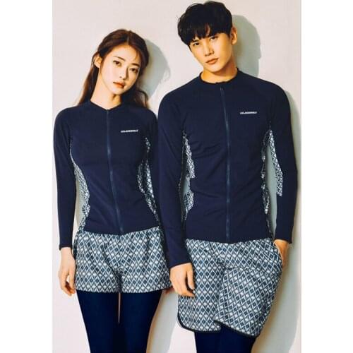 New Couple Long Sleeve 3 Piece Swimsuit Rash Guard Sun Protection Amphibious Beach Wear Bathing Suit Couples Beachwear