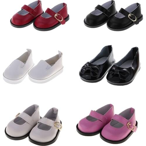 Adorable Doll Party PU Leather Ankle Belt Shoes For 18'' American Doll Gotz Doll