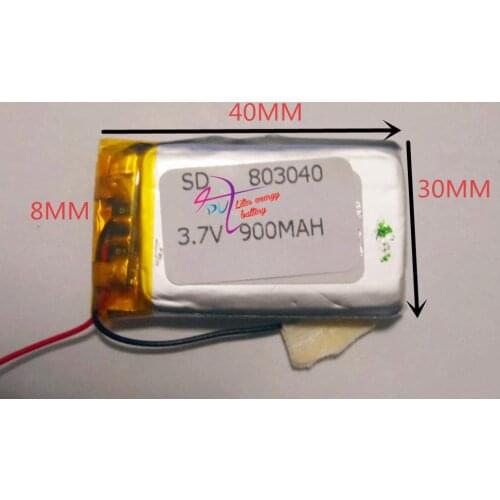 Size 803040 3.7V 900mah tablet battery with Protection Board For Bluetooth GSP Digital Products