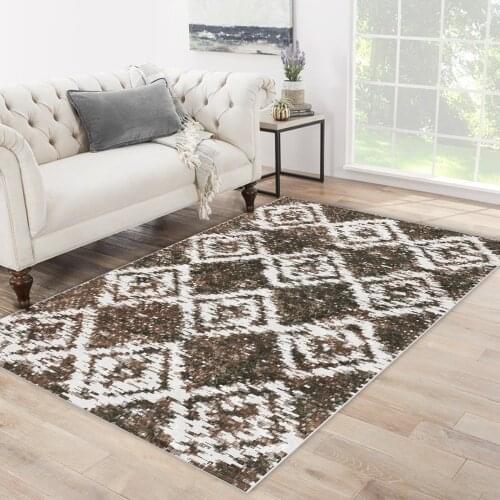 Grey brown white color quadrangle shape patterned carpet modern carpet living room carpet free shipping soft
