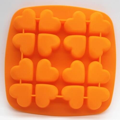 Silicone mold 16 cavity heart shape fondant cake chocolate mold ice mould
