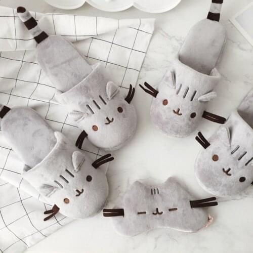 Cute and Comfortable Cat Street Cat Cartoon Plush Aircraft Animal Home Indoor Warm Waterproof and Antiskid Slippers