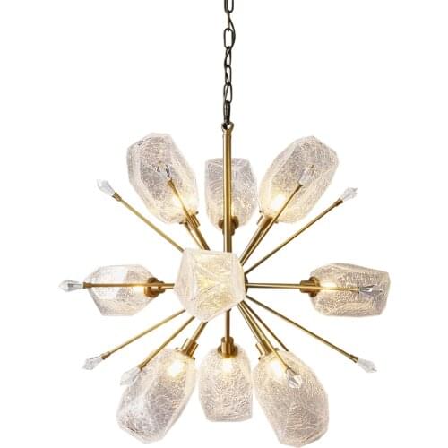 Nordic Modern Crystal Stars Chandeliers Lights Copper Bedroom Restaurant Study Luxury Lamps Designer Hanging Lights Luminaires