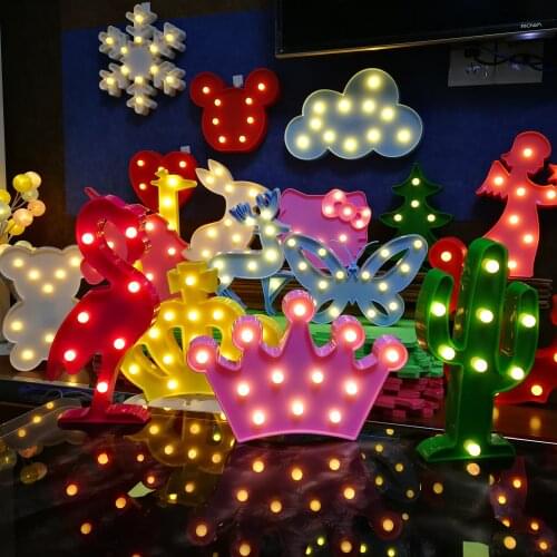 LED Crown Cloud Animal Lamp Fairy Garland Battery Power Night Lights Kids Gift Toys Bedroom Wedding Holiday Party Decoration