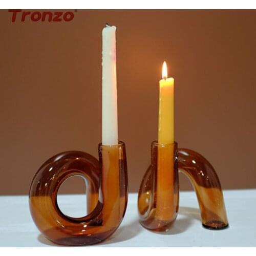 Tronzo Creative Glass Vase Color jardinierHome Decoration Flower Arrangement Table Candle Holder Minimalist Art Irregular Shaped