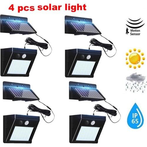 30 LED Solar Lights Outdoor PIR Motion Sensor Activated Separable Light for Garden Security Waterproof Wireless Wall Lampoptiona