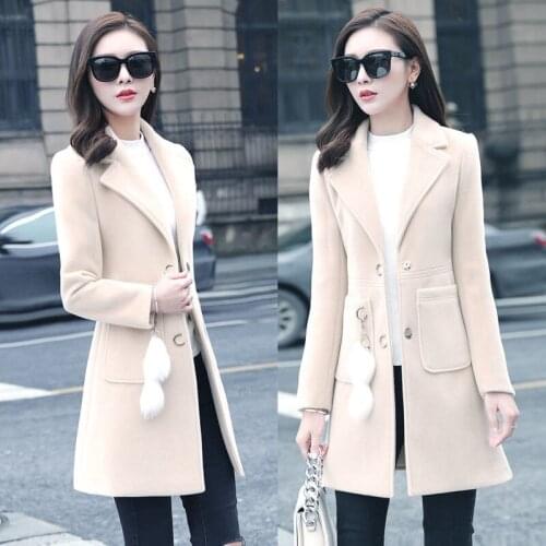 Women Wool Oversize Coat For Women Woolen Coats Women Spring And Autumn Coat With/no Accessories Slim Wool Coat Winter Coat