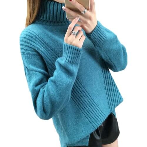 Winter Turtleneck Sweater Women Clothes 2018 New Knit Pullover Loose Long Sleeve Warm Bottoming Sweater Casual Female Tops AA274