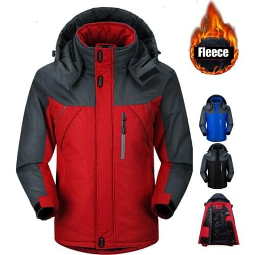 Winter Ski Jacket Men Parka Thermal Fleece Coats Men Snowboard Jackets Windbreaker Jaqueta Windproof Waterproof Coats Men 5XL