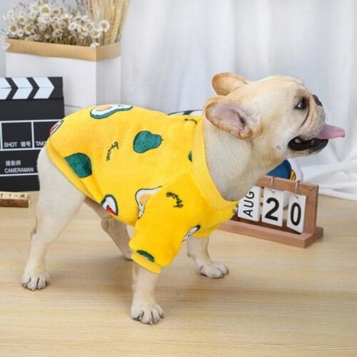 Winter Dog Sweater Clothes Warm Coral Velvet Dog Pullover Hoodie For Puppy French Bulldog Pug Jacket Vest Pet Clothing