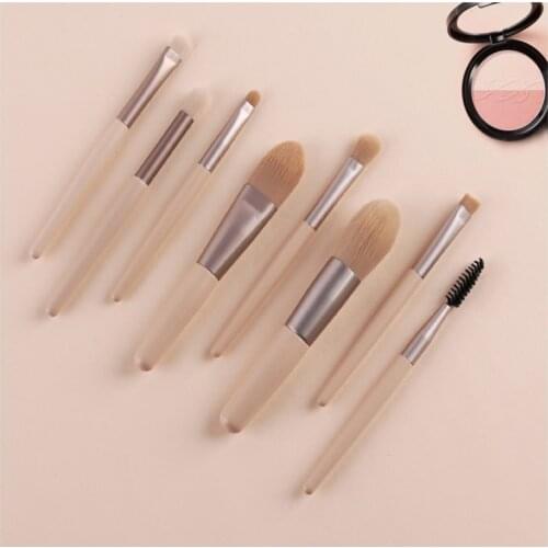 ZOREYA 8pcs Natural Hair Green Makeup Brushes Foundation Powder Eyeshadow Eyebrow Brush Set Cosmetic Tool Profesional Maquillaje