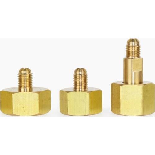 1/4 SAE brass fitting Air conditioning nitrogen bottle adapter Inch Fluorine Pipe with cap
