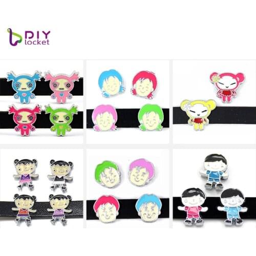 10pcs/lot 8MM Wholesale Mix Style Slide Charms Fit DIY Wristband & Bracelet LSSC01-159