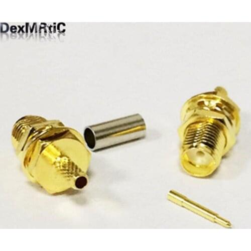 10PCS RP SMA Coaxial Connector Jack Female Crimp For RG316 Cable Wholesale for WIFI antenna