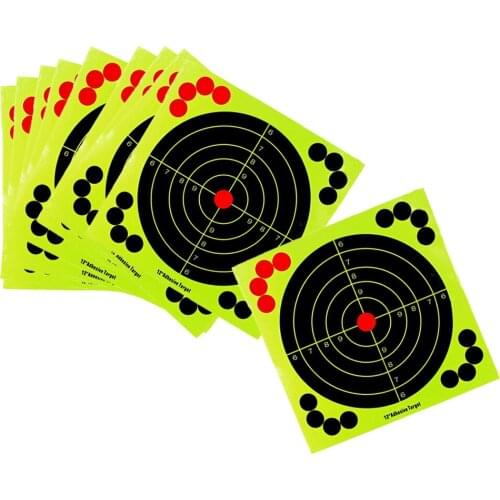 10 Pieces Self-Adhesive Round Shape Shooting Targets Gun Range Paster 12inch