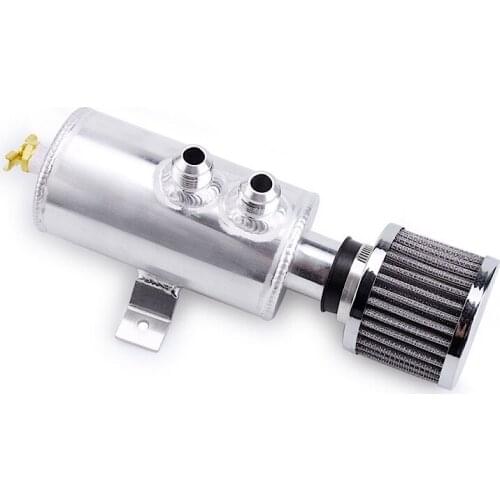 10AN Aluminum Baffled Oil Catch Universal Accessory Can Brushed Reservoir Tank with Breather Filter 750ml Car Accessories