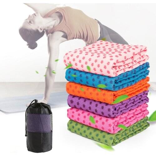 183*63cm Cotton Yoga Mat Towel Blanket Cover Pilates Workout Fitness Exercise Gymnastics Mats Non Slip With Carrying Mesh Bag