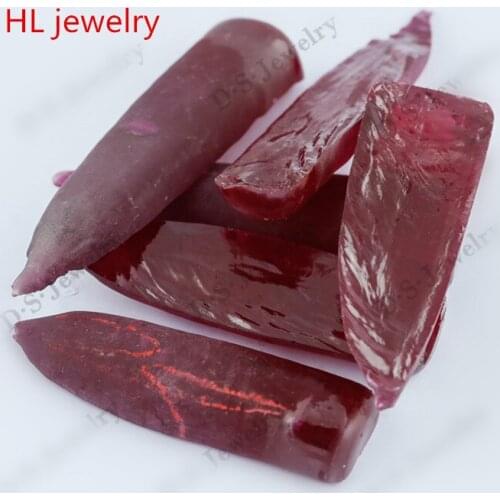 5# Rough For necklaces, rings, earrings, bracelets, jewelry inlaid stone Synthetic Rough Red Corundum Material
