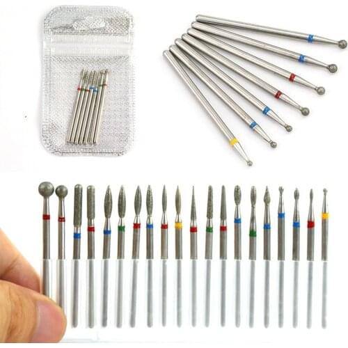 7pcs/Set Diamond Nail Drill Bit Rotery Electric Milling Cutters For Pedicure Manicure Files Cuticle Burr Nail Tools Accessories