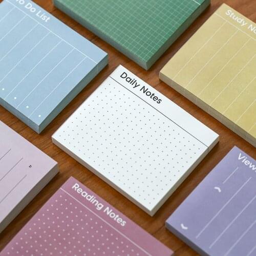 80 Sheets Basic Series Work plan Memo Pad Cute Stationery N Times Sticky Notes Portable Notepad School Office Supply Papeleria
