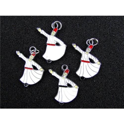 AE732 Mix Color 20Pcs Alloy Metal Enamel Turkish dance Charms Pendant 33x26mm