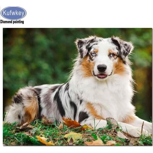 Australian Shepherd Diamond Painting animal IQ number one dog Painting DIY 5D Diamond Embroidery Full Square Drill Wall Picture