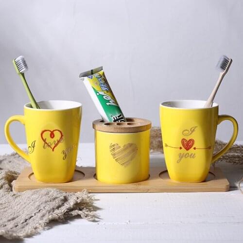 Couple style mouthwash cup Toothbrush cup High-grade ceramics Bathroom bathroom Home Hotel Supplies