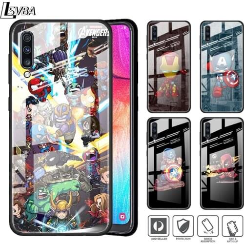 Marvel Avengers Super Hero Cartoons For Samsung A01 A11 A21S A31 A41 A51 A52 A71 A72 A81 A91 5G Tempered Glass Phone Case