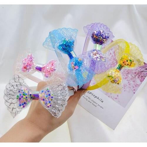 2pcs Childrens stereoscopic glitter bow hair band Kids Princess cute bow headdress Korean girl hair clip baby hair ornament
