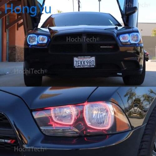 For Dodge Charger SXT Plus 2011 2012 2013 2014 RGB Multi Color LED Angel Eyes Halo Rings Kit
