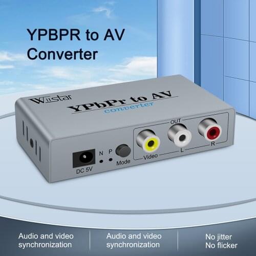 Component YPbPr to AV Video Audio Converter 5RCA to 3 RCA CVBS Composite Adapter for Old TV DVD Projector HDTV Support PAL NTSC