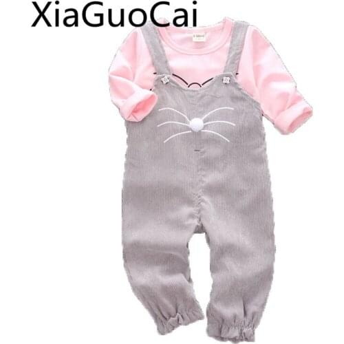 New Boutique Baby Girls' Suits Corduroy Straps Girl Set Two Sets of Casual Baby Suits Childrens Clothes