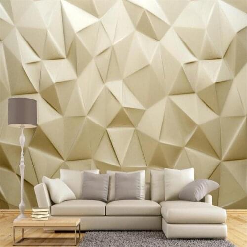 Custom wallpaper for walls 3 d for living room Geometric wallpapers solid background wall beige wallpapers