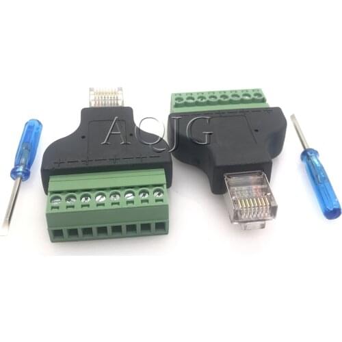 RJ45 connector RJ45 to Screw Terminal Adaptor RJ45 Male to 8 Pin connector RJ45 splitter for CCTV DVR