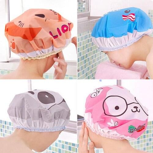 Hot Kid Cartoon Cute Animal Print Shower Cap Bathing Salon Waterproof Hair Hat