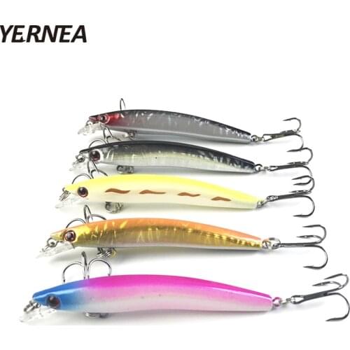 Yernea 5pcs/Lot 5 Colors Small Floating Minnow Fishing Lure Wobblers Crankbait Artificial Bait 3D Eyes Fishing Lures Accessories