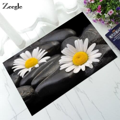 Zeegle 3D Stone Printed Foot Mat For Hallway Anti-slip Bathroom Doormats Floor Carpet Water Proof Kitchen Area Rug Toilet Rugs