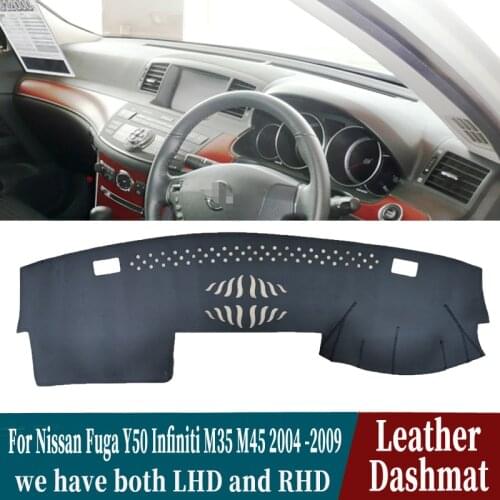 PU Leather Dashmat Dashboard Cover Pad Mat Carpet Car-Styling accessories For Nissan Fuga Y50 Infiniti M35 M45 2004 2005 2009