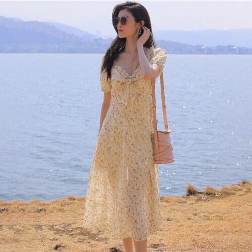 Dress 2021 Female Floral Woman Beach Dress Belt Split Long Dress Casual Womens Dresses Short Sleeve Summer Womens Dress 2021