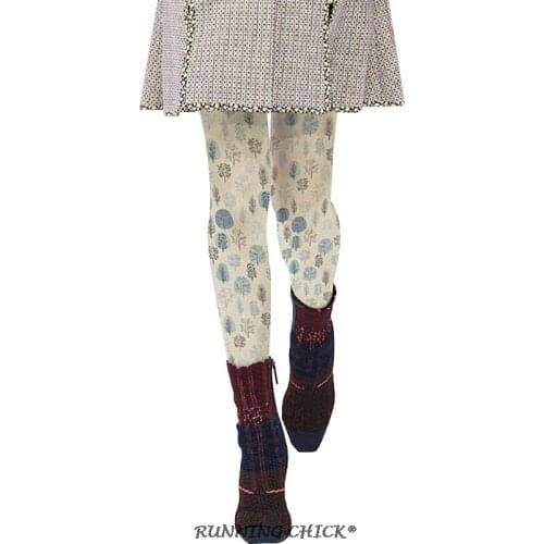 Cedar Velvet Printing Pantyhose Winter Women Socks Nylon / Nylon Adult Socks White No Crotch Cotton Running Chick Cn(origin)