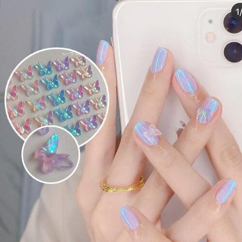 10pcs Nail Art Butterfly Glitter Flake 3D Holographic Effect Nails Sequins Acrylic Supplies Face Body Gifts for Decoration