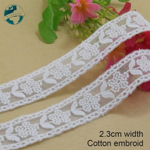 15yard 2.3cm wide polyester embroidery lace sewing ribbon guipure trim wedding decoration DIY doll colthes Accessories lace#4019