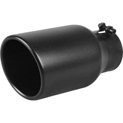3 Inch Inlet Black Exhaust Tip 3 x 4.5 x 9 Black Paint Finish Stainless Steel Material Exhaust Tip Bolt-on Installation