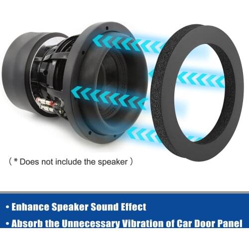 Uxcell 4pcs Car Door Stereo Speaker Tweeters Horn Foam Sponge Sound Deadening Rings Kit Self Adhesive Soundproof