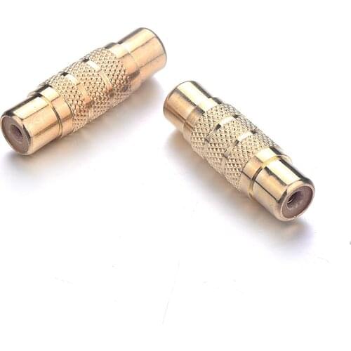 8Pcs High Quality Copper Gold Plated Female To Female RCA AV Audio Adapter Connector Coupler Stereo F/F Extension Tools
