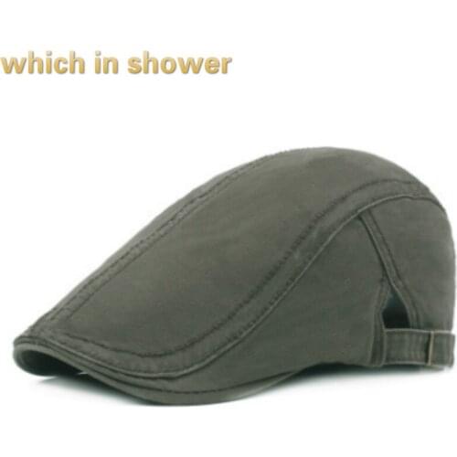 Which in shower high quality beret women men cotton blank flat cap outdoor summer female cap adjustable duckbill peaked hat bone