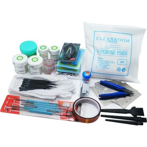 BGA soldering stencils for mobile phone PC Universal Phone Solder Paste BGA Reballing Stencils with Soldering Irons