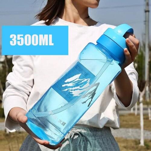3.5L Large-Capacity Water Bottle Portable Plastic Water Cup Straw Cup Outdoor Sports Fitness Space Cup Anti-Drop And Anti-Break