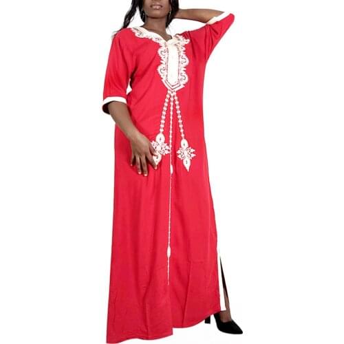 Elegant Appliques Collar Women Dress Half Sleeve Female Cotton Vintage Dresses 2021 Autumn Maxi Vestidos Femme Robe